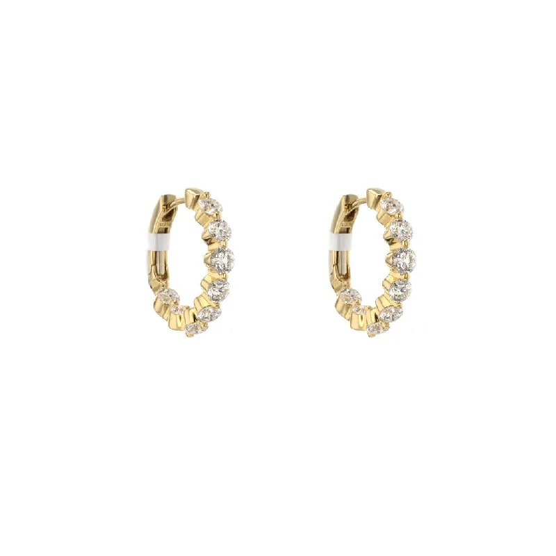 Crystal ear cuffs for fashionable looks -2.18 ctw Diamond Inside-out 3/4" Hoop Earrings