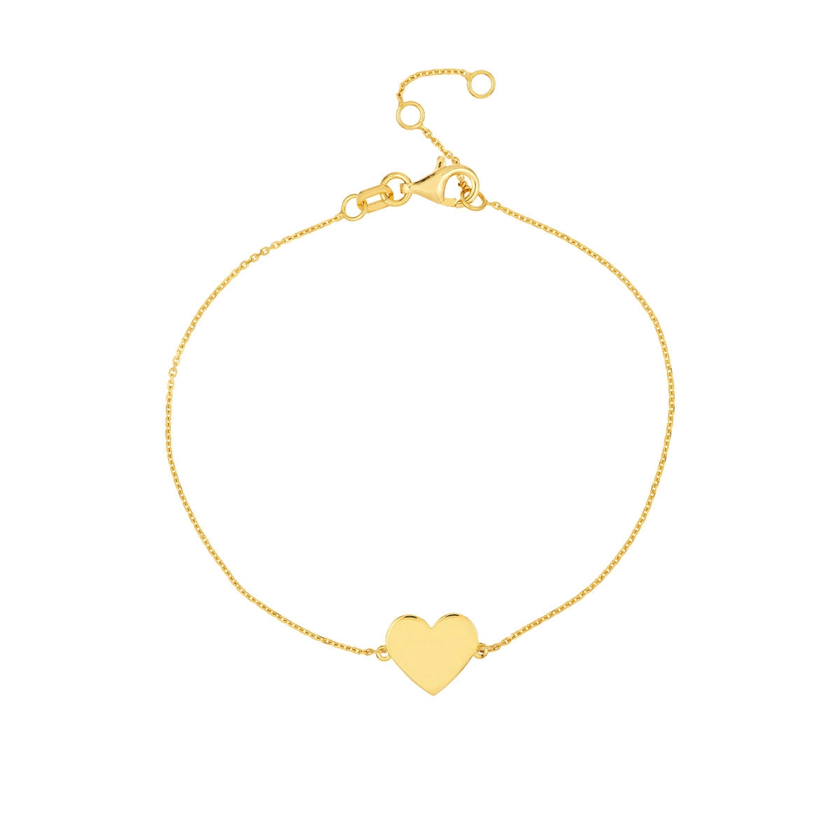 Custom fashion bracelets-14K Yellow Gold Engravable Mini Heart Bracelet