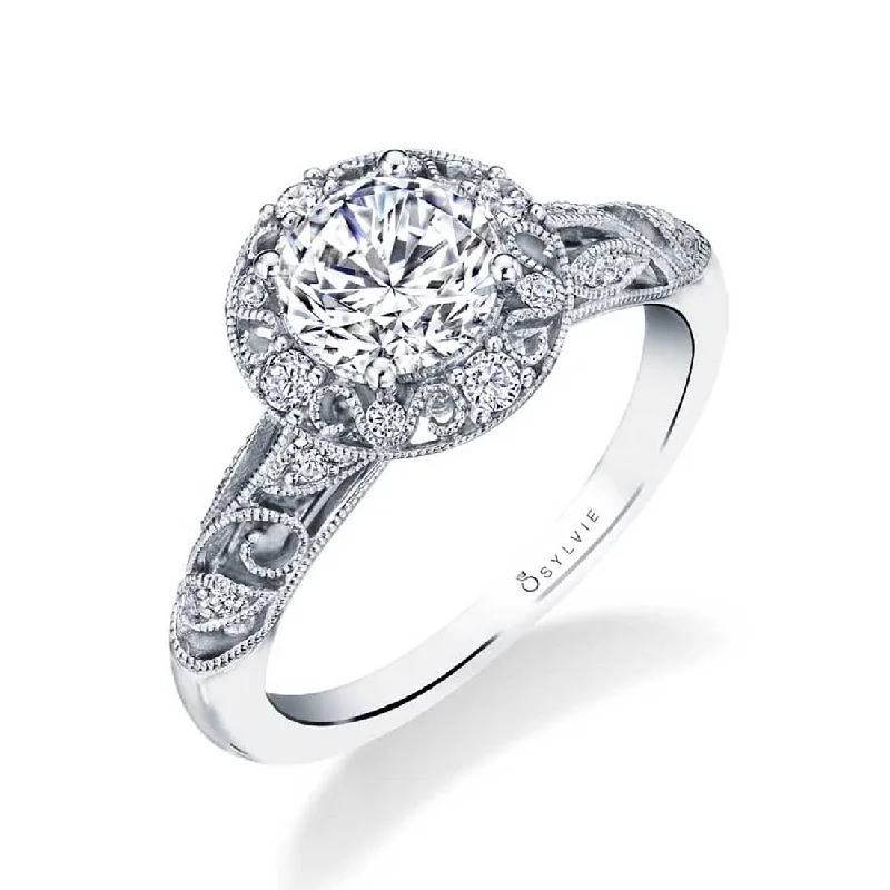 Custom infinity rings for eternal love -Sylvie Vintage Engagement Ring S1748