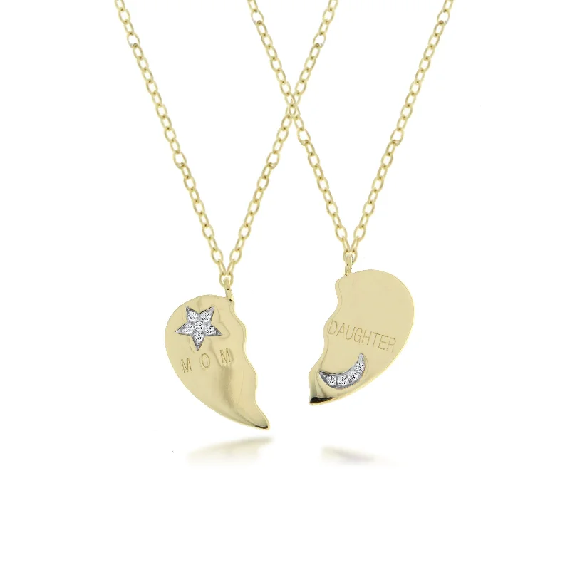 Elegant gold necklaces for sophisticated style -Mother Daughter Pair Necklace