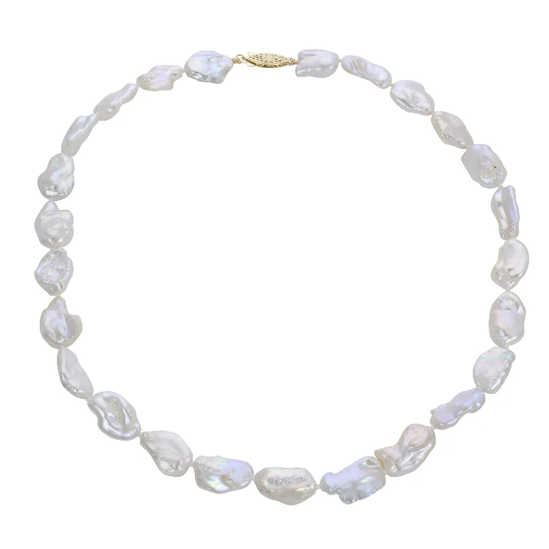 Sparkling crystal necklaces for glamorous looks -Keshi Cultured Pearl Necklace, 17 Inches, Sterling Silver