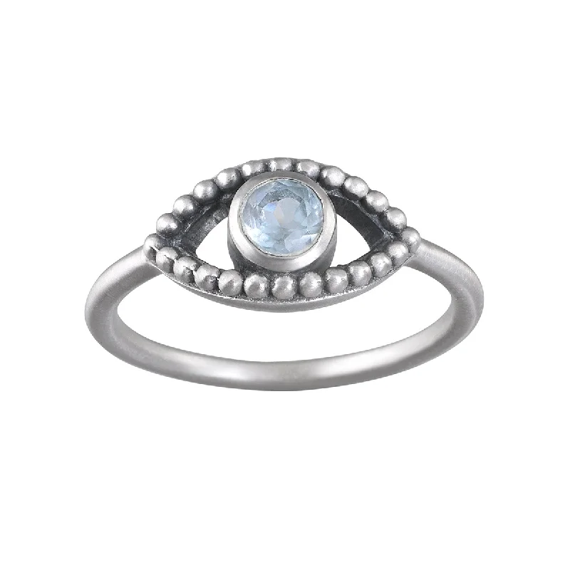 Colorful gemstone rings for playful style -Keeper of Positivity Eye Silver Ring