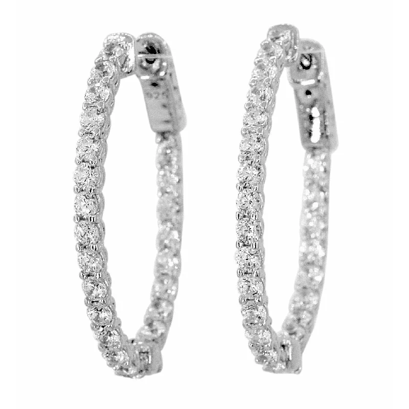 Elegant drop earrings with pearl accents -Oval French Set Hoop Earrings