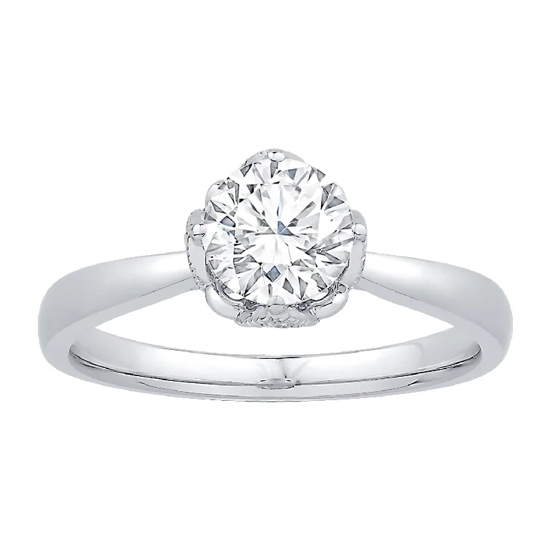 Unique rings with nature-inspired designs -14K White Gold Diamond Engagement Ring (1 1/0ctw)