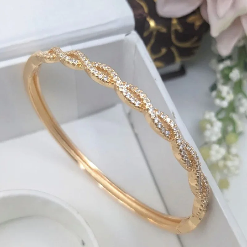 Luxury platinum bangles with intricate craftsmanship -Aamrapali Gold Plated American Diamond Bangle