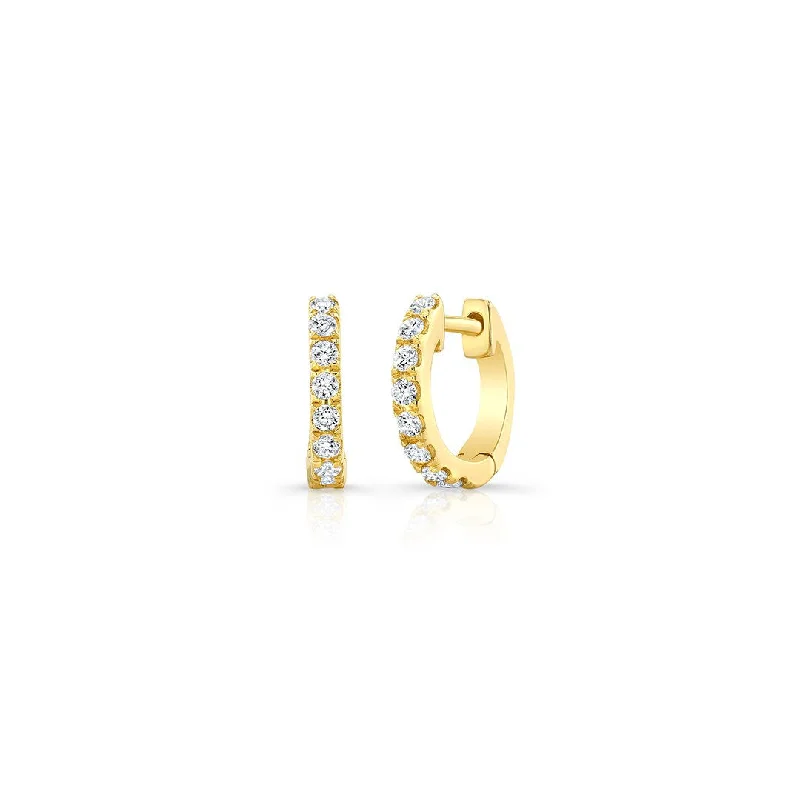 Elegant drop earrings with sparkling stones -0.30 ctw Diamond Huggie Earrings