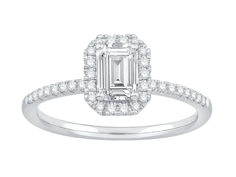 Classic solitaire rings for timeless engagement -14K White Gold Diamond Engagement Ring (.90ctw)