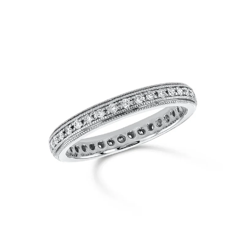 Custom wedding rings for personalized couples' style -0.30 Cttw Round Diamond Eternity 14K White Gold Band