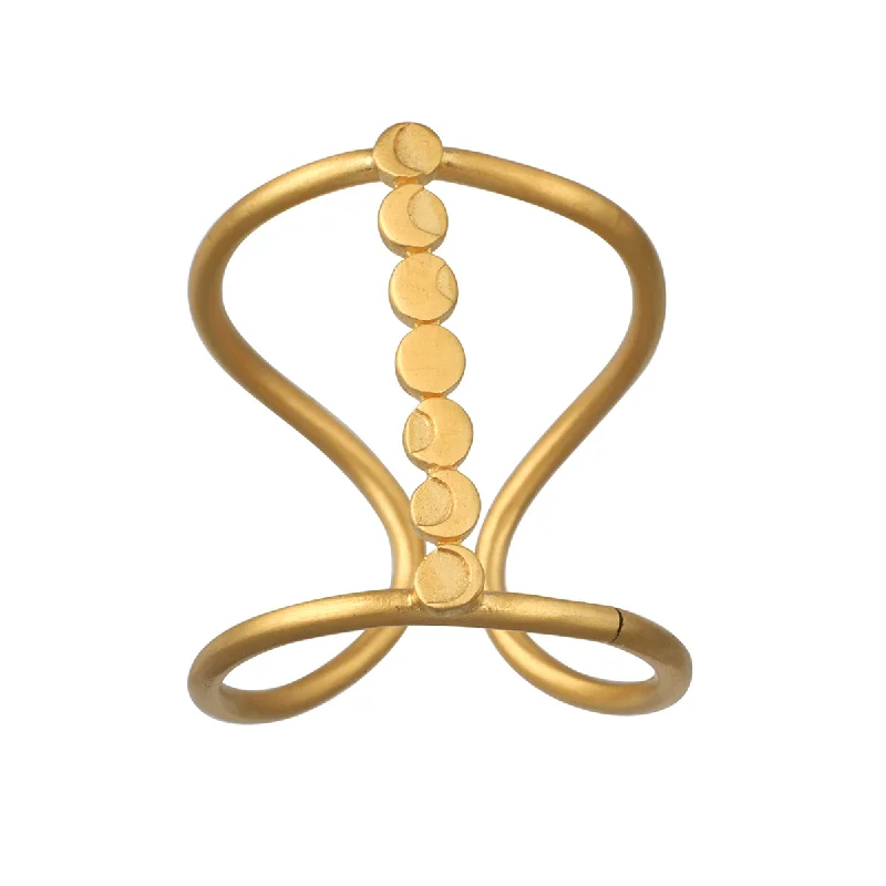 Elegant gemstone rings for glamorous style -Cycles of the Goddess Adjustable Gold Ring