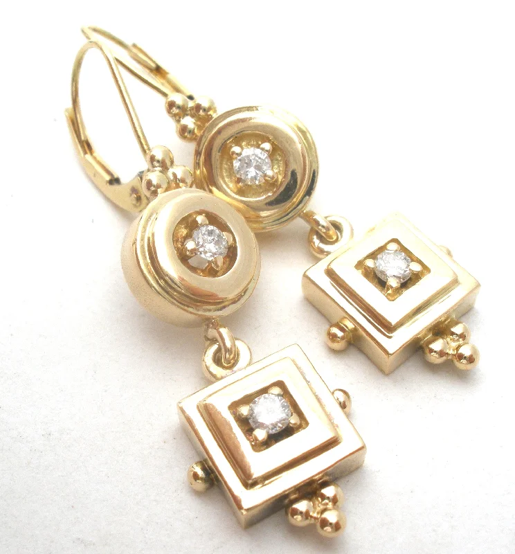 Classic pearl drop earrings for evening wear -Clyde Duneier Diamond Earrings 14K Gold