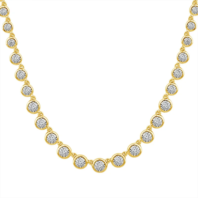 Simple gemstone necklaces for everyday elegance -5/8 Ctw Bezel Set Diamond Necklace in Yellow Gold