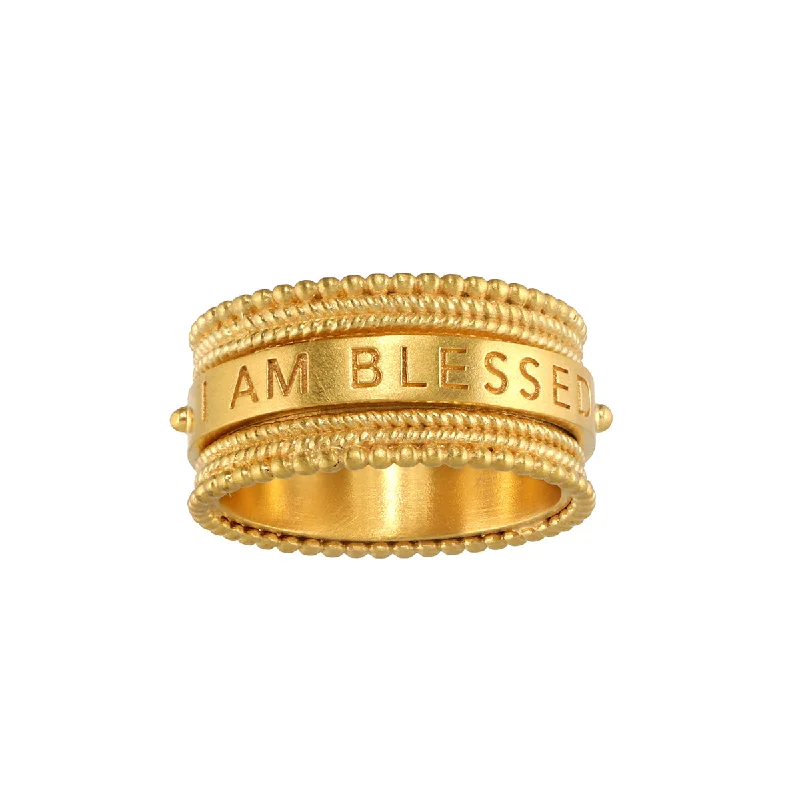 Elegant eternity rings for lasting love -Blessings Mantra Spinning Ring