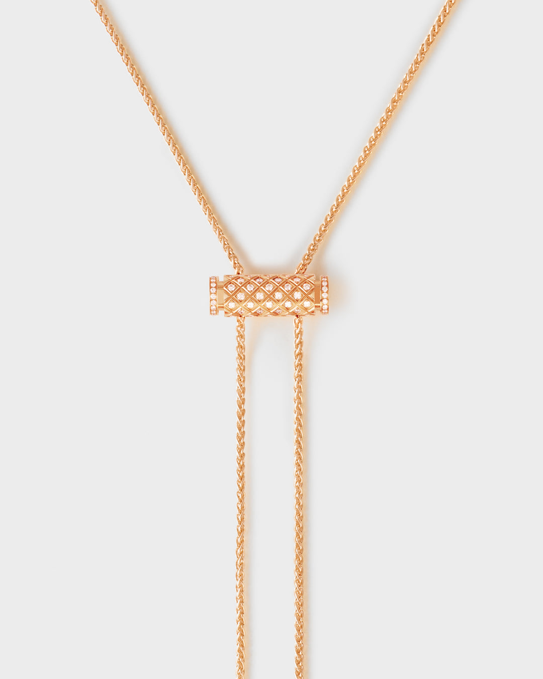 Simple gold heart necklaces for romantic gifts -Diamond Latch Pendant on GM Chain in Rose Gold