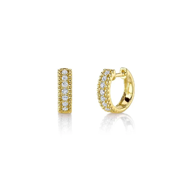 Sterling silver hoop earrings for versatility -0.30 ctw Diamond Huggie Earrings