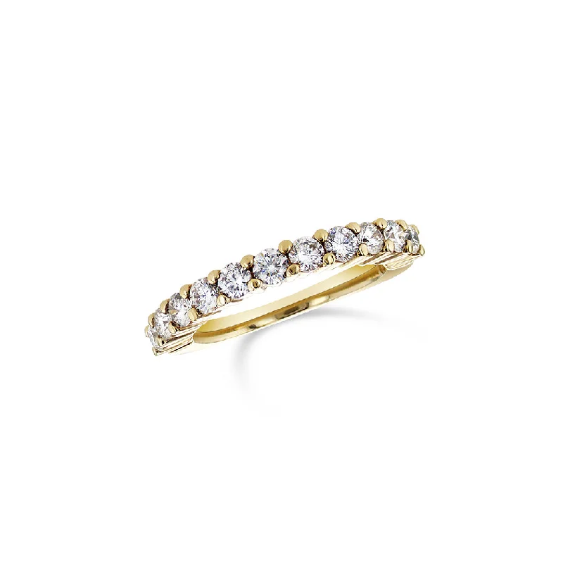 Personalized couples' rings for special gifts -1.00 CT Round Diamond 14K Yellow Gold Band