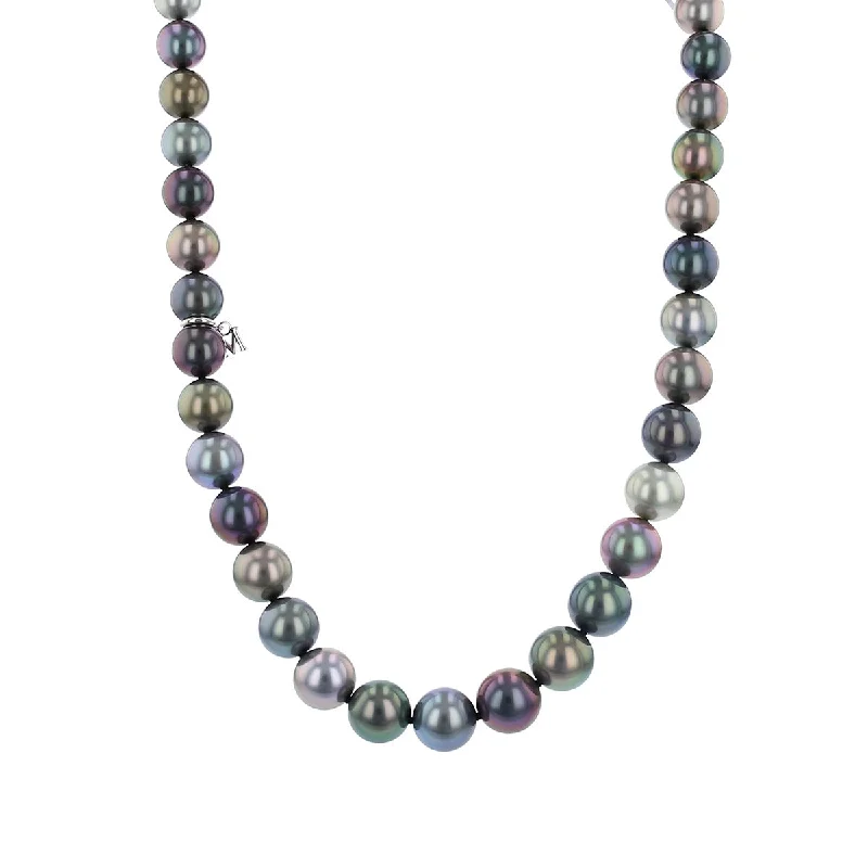 Elegant diamond necklaces with gold chains -Multi Black South Sea Cultured Pearl Necklace