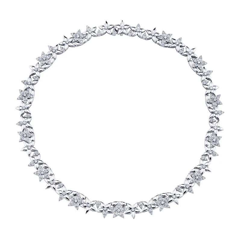 Elegant diamond drop necklaces for evening glamour -Lily Artisan Pave Diamond Collar Necklace