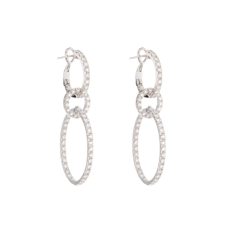 Long drop earrings with precious stones -2.52 ctw Diamond Inside-Out Drop Earrings