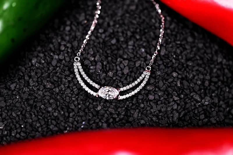 Custom engravable necklaces for personal gifts -0.71ctw Diamond Fashion Necklace