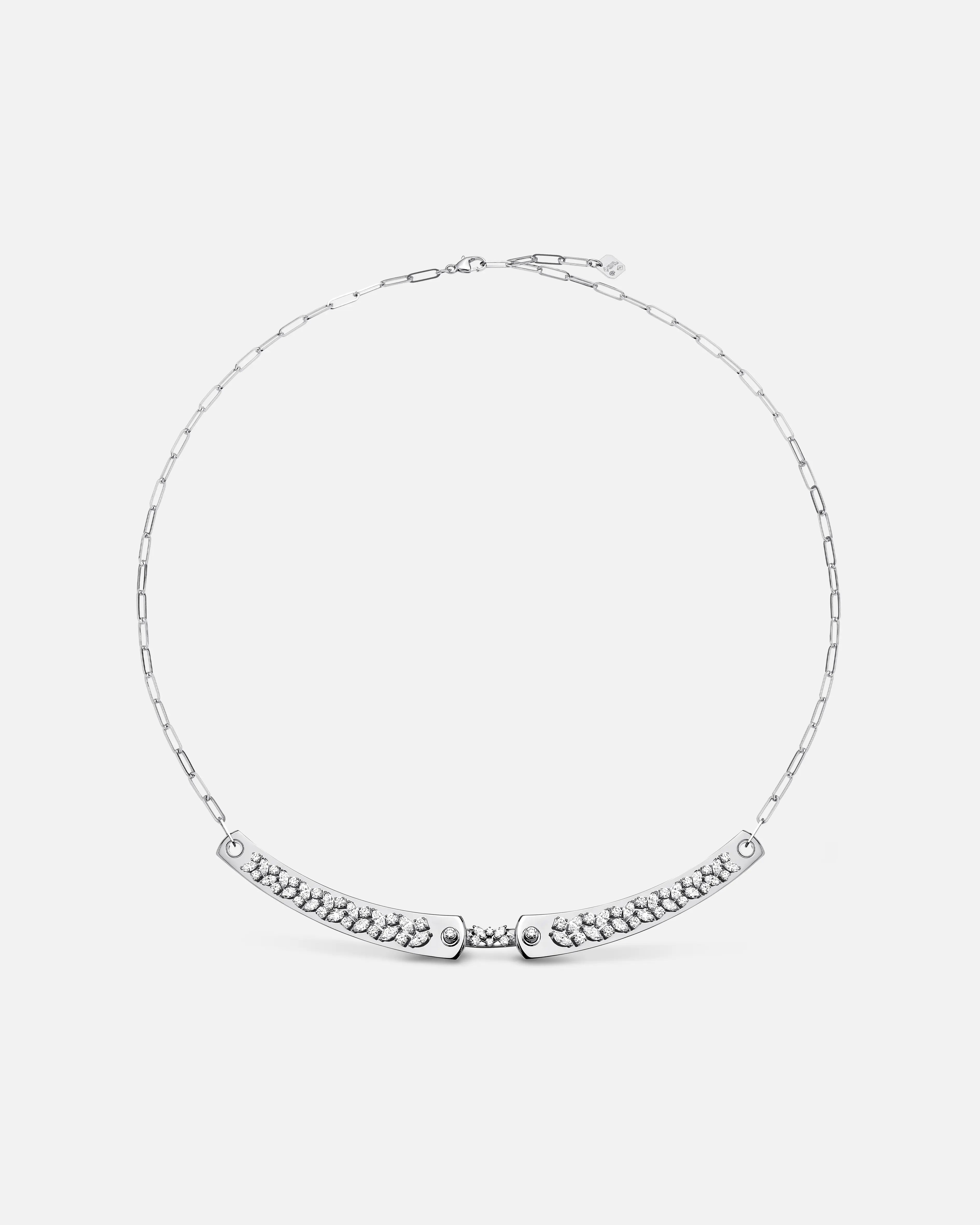 Custom engraved charm necklaces for keepsakes -Soirée Mood Necklace in White Gold