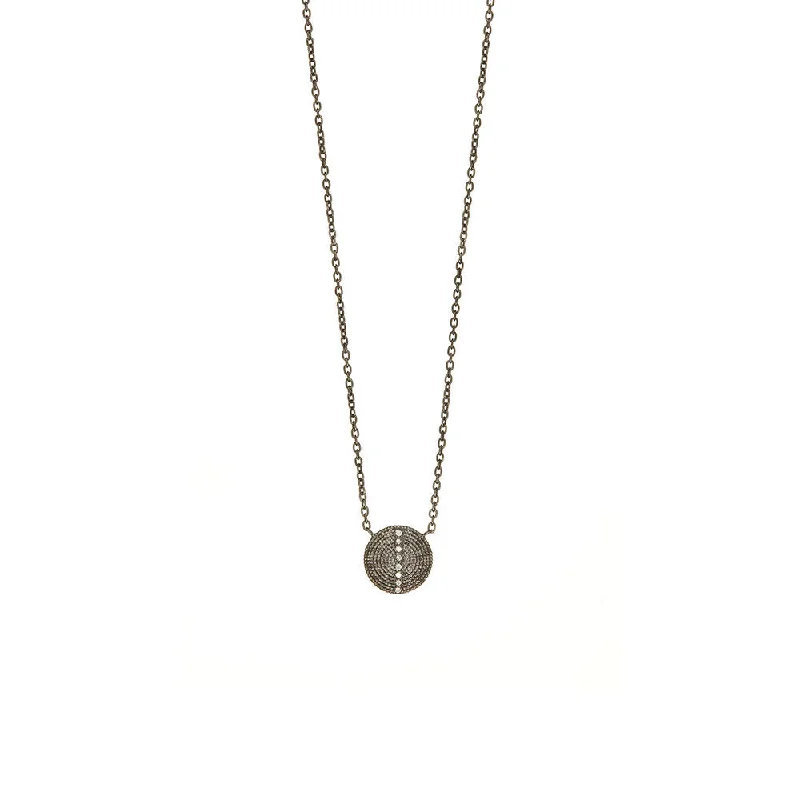 Simple silver charm necklaces for everyday wear -Sterling Silver Rhodium Plated Diamond Necklace