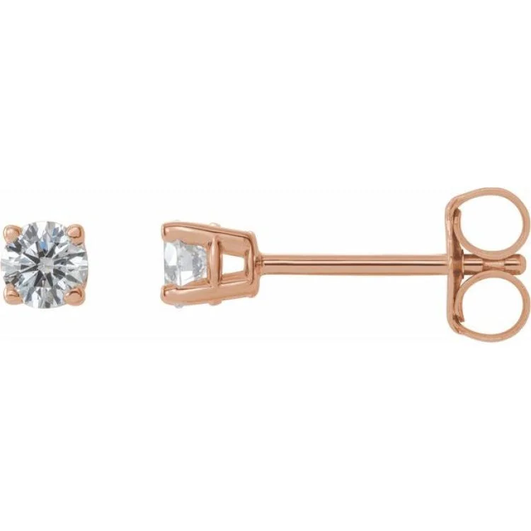 Designer gold earrings for exclusive fashion -14K Rose 1/4 CTW Natural Diamond Stud Earrings