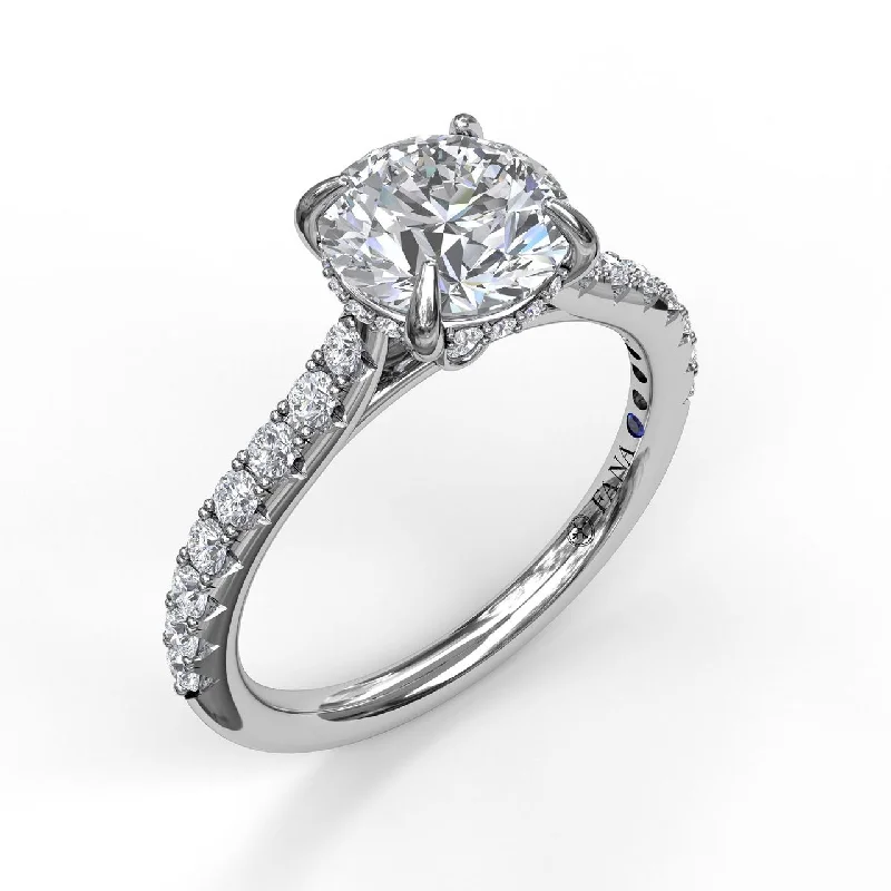 Bold statement rings with unique designs -Fana Classic Round Cut Solitaire With Hidden Halo 3024