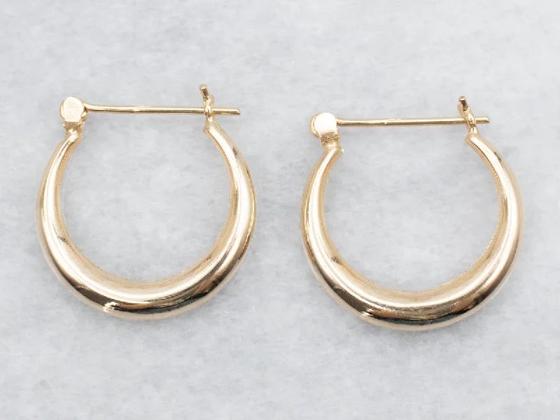 Elegant long earrings with hanging crystals -Tapered Gold Hoop Earrings