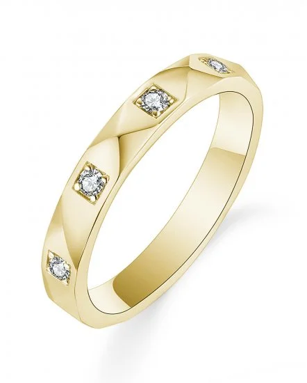 Elegant gemstone rings for luxury style -14ky Gold Faceted Design Alt. DiamondDesign Ring