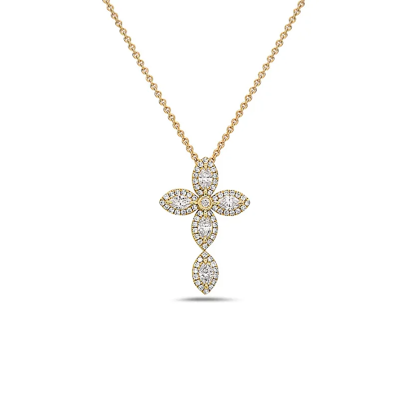 Personalized silver necklaces for timeless beauty -Diamond Cross Necklace