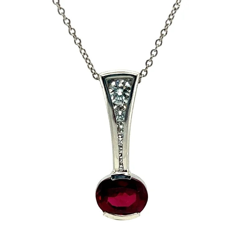 Layered silver necklaces for a trendy look -1.78CT RUBY & DIAMOND CUSTOM PENDANT