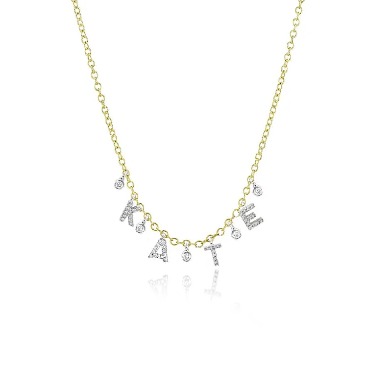 Vintage-inspired necklaces for retro fashion -Custom Initial Diamond Necklace with 4 letters