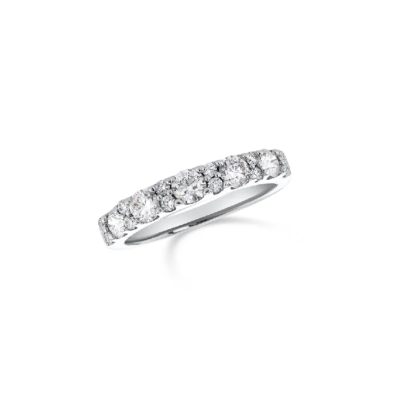 Modern geometric rings for edgy style -0.60 CT Round Diamond Pave 14K White Gold Band