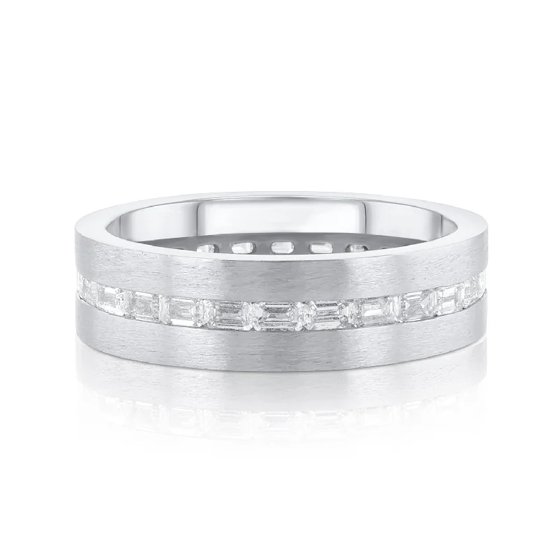 Elegant cocktail rings for evening glamour -2.15 Carat Men's Lab Grown Diamond Eternity Band in Platinum