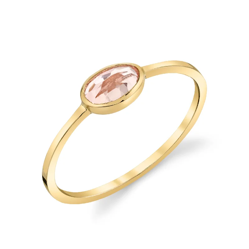 Custom gemstone engagement rings for colorful proposals -Oval Morganite RIng