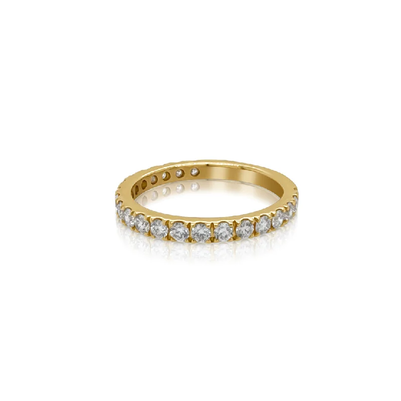 Simple silver rings for casual elegance -0.75 Carat Natural Diamond Band In 14K Yellow Gold