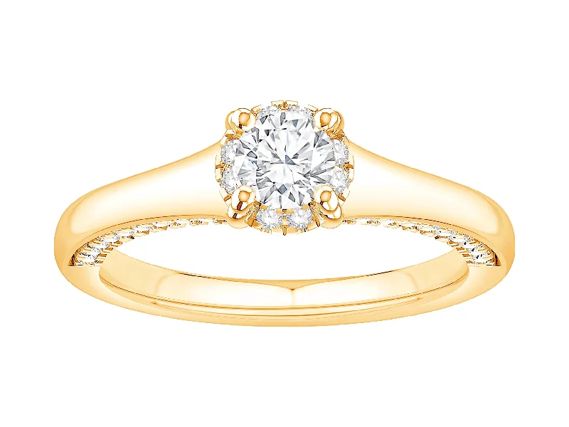 Bold signet rings for strong fashion statements -14K Yellow Gold Diamond Engagement Ring (.81ctw)