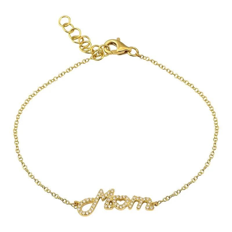 Tropical bracelets-14k Yellow Gold Diamond Mom Bracelet