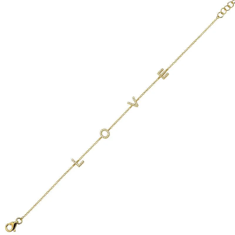 Artisan bracelets-14k Yellow Gold Diamond Love Bracelet