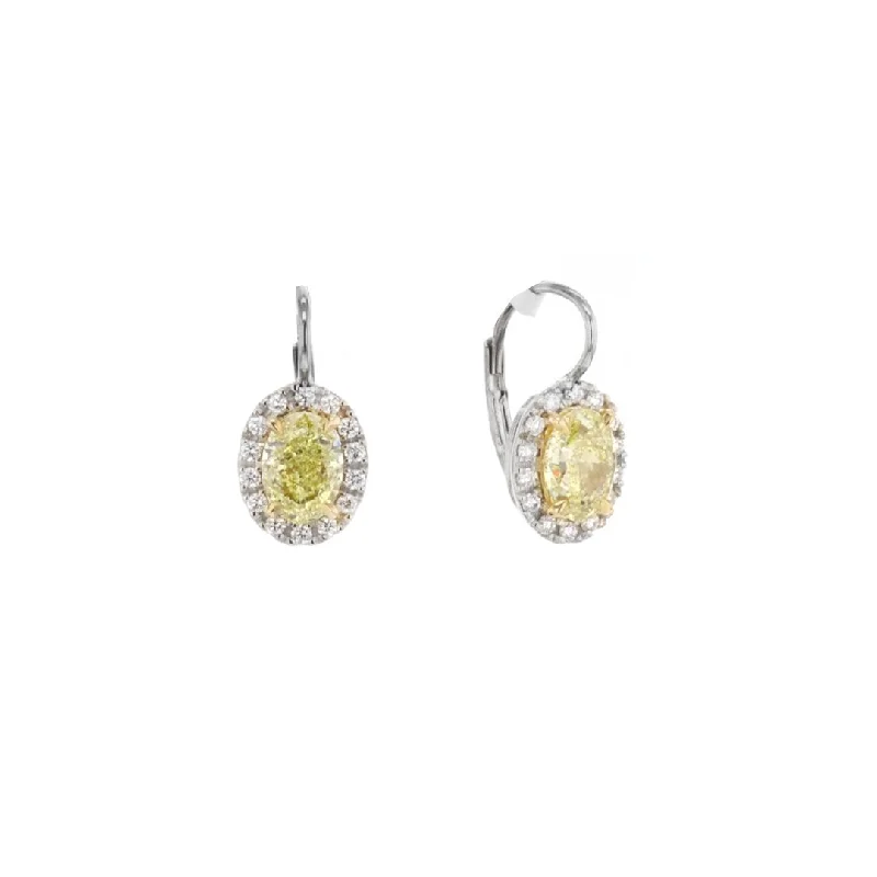 Elegant gemstone drop earrings for luxury wear -Yellow Diamond Drop Earrings