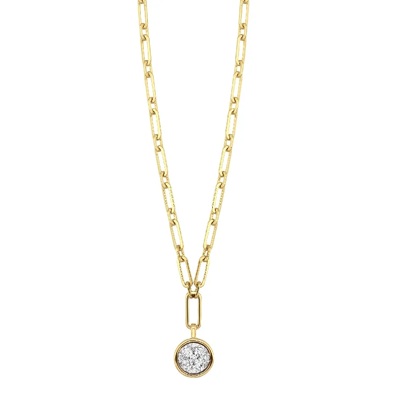 Silver necklaces with personalized pendants -1/3 Ctw Multi Stone Diamond Paperclip Necklace in 14 Karat Yellow Gold