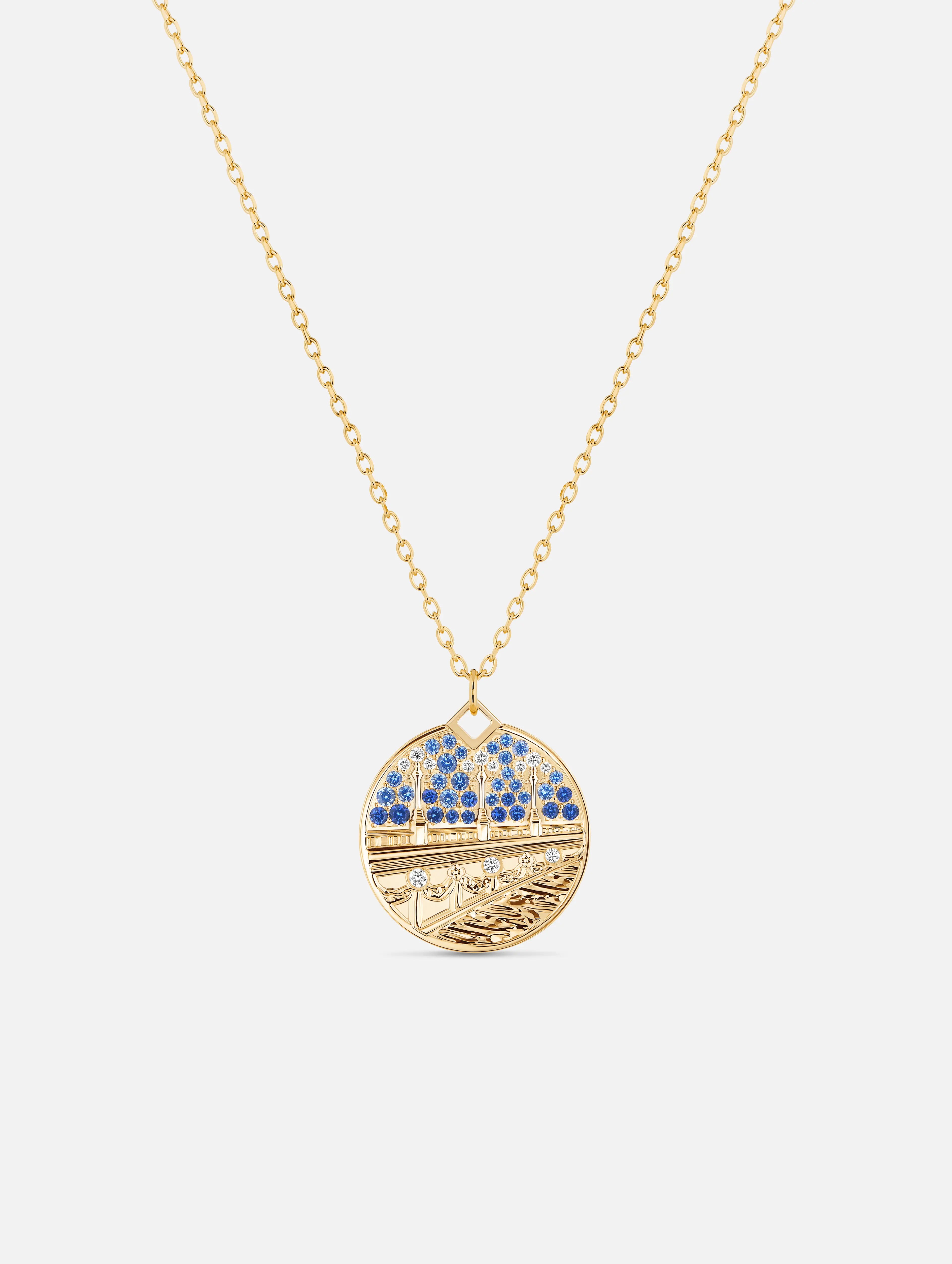 Layered charm necklaces for casual looks -Pont Alexandre III Medallion in Yellow Gold