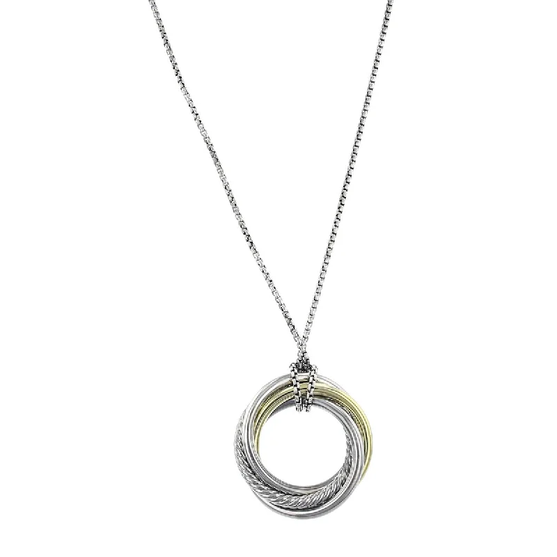 Trendy layered pearl necklaces for stylish fashion -David Yurman Crossover Pendant Necklace with 18K Gold