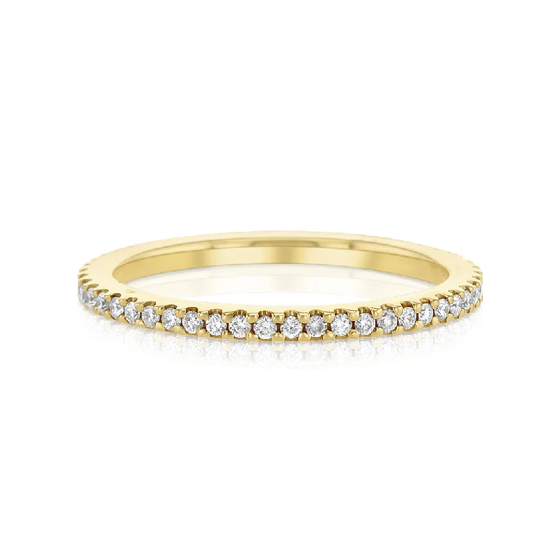 Custom-designed stacking rings for chic style -0.30 Cttw Round Diamond 14K Yellow Gold Eternity Band