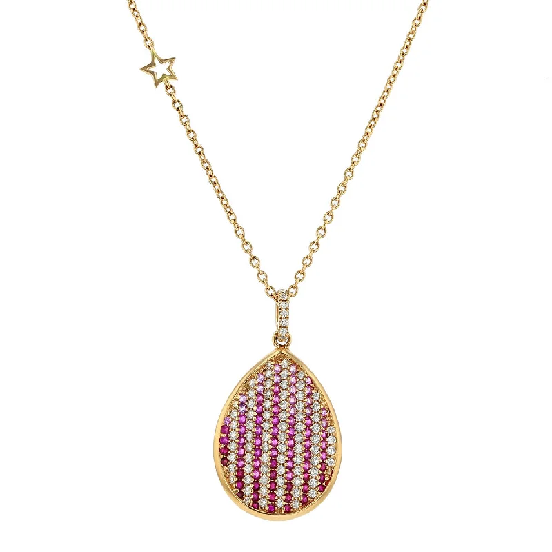 Minimalist necklaces for everyday style -Miiori Diamond and Multi Gemstone Pendant Necklace