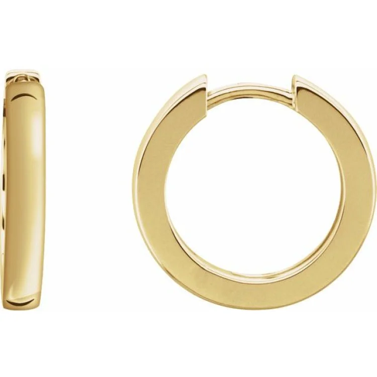 Modern geometric earrings for edgy looks -14K Yellow 16 mm Hinged Hoop Earrings