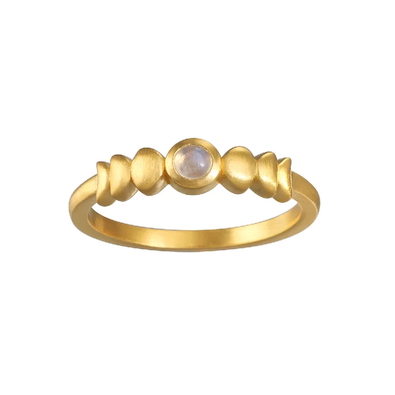 Luxury rose gold rings for refined style -Evolving Goddess Moonstone Ring