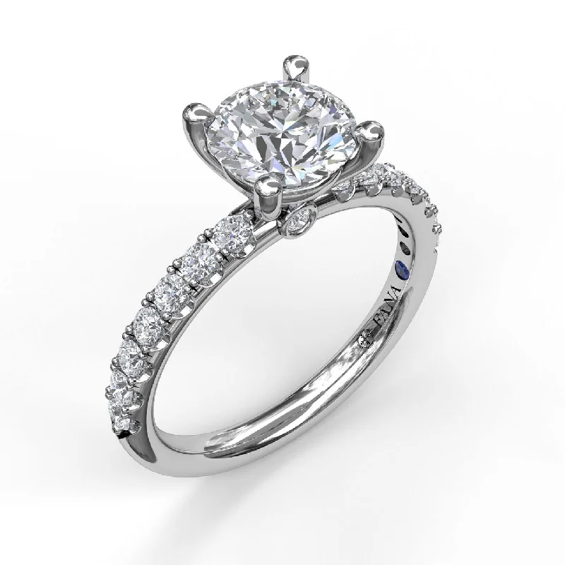 Simple wedding bands for timeless beauty -Fana Classic Pave Round Cut Engagement Ring S3846