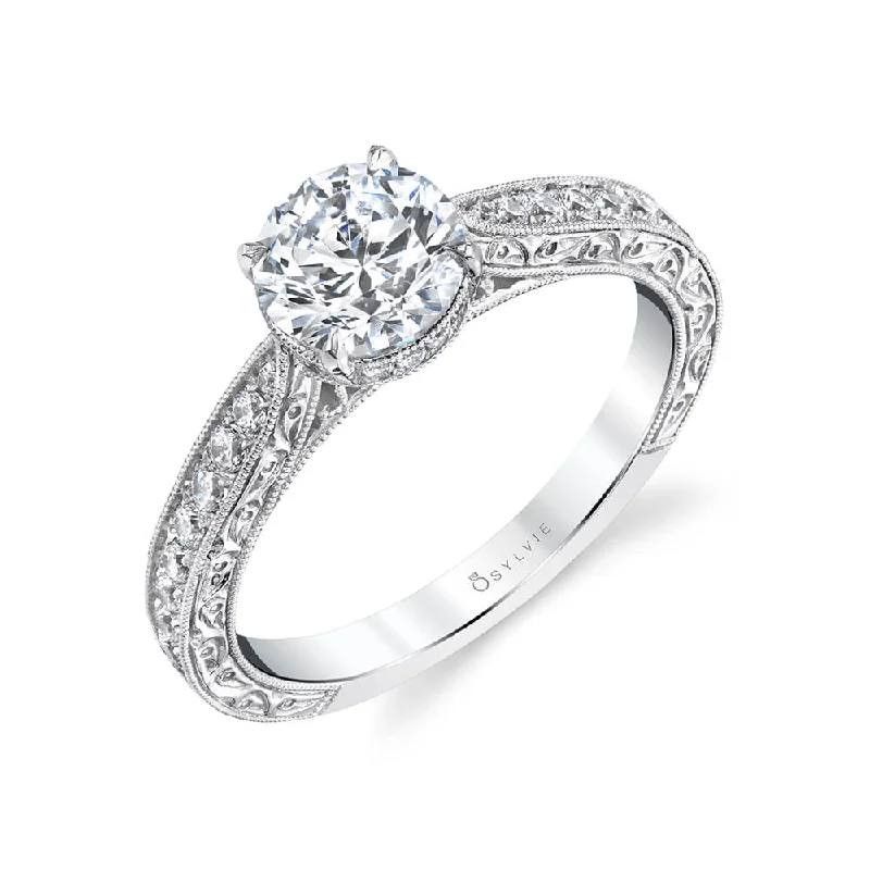 Unique gemstone engagement rings for a bold proposal -Sylvie Solitaire Engagement Ring S1943