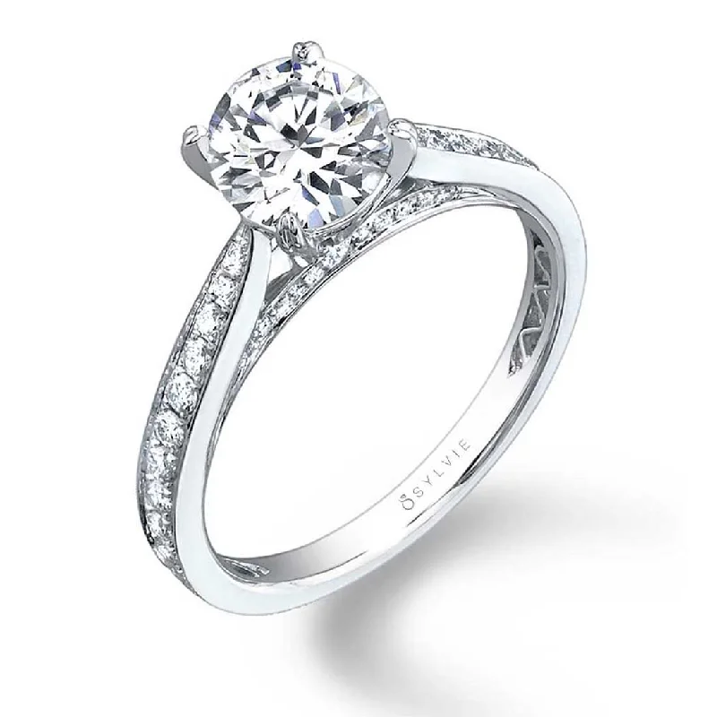 Elegant cocktail rings for evening glamour -Sylvie Modern Solitaire Engagement Ring SY069